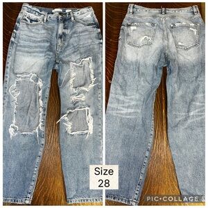 KanCan Light Blue Distressed Boyfriend Jeans